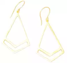 Geometric Drop dangle earring, Brass 22k gold plated, Wholesale Brass jewelry